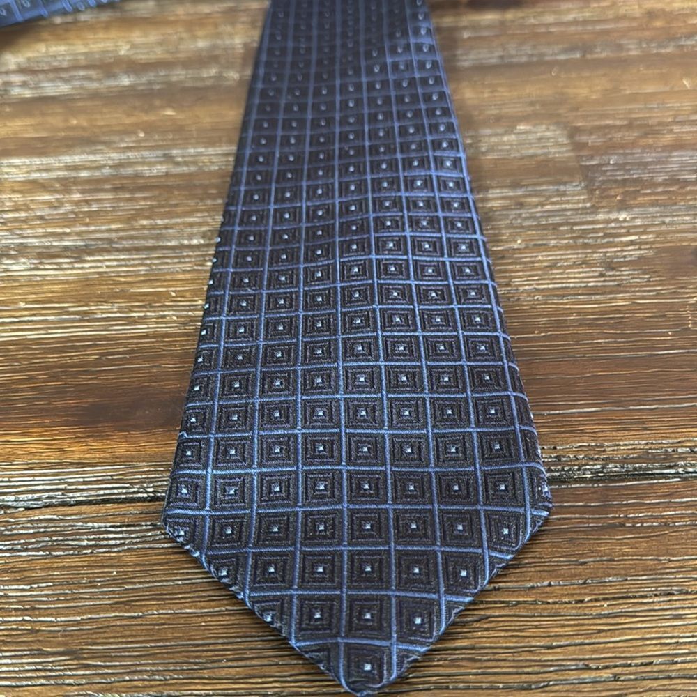 brooks Brothers Makers Blue Geometric Silk Tie - Picture 2 of 5